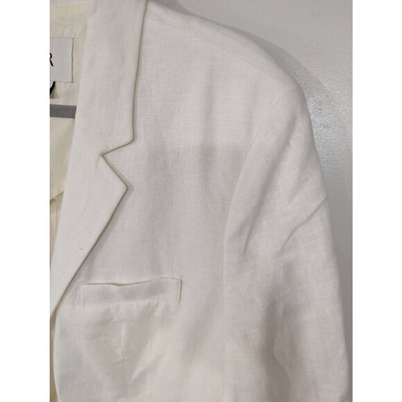 Banana Republic Lina Linen Blazer women's 10 white BR coastal SU 2024 one button - Picture 3 of 8